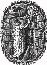 wood-engraving original print: A Gentleman's Library for The London Bookbinders